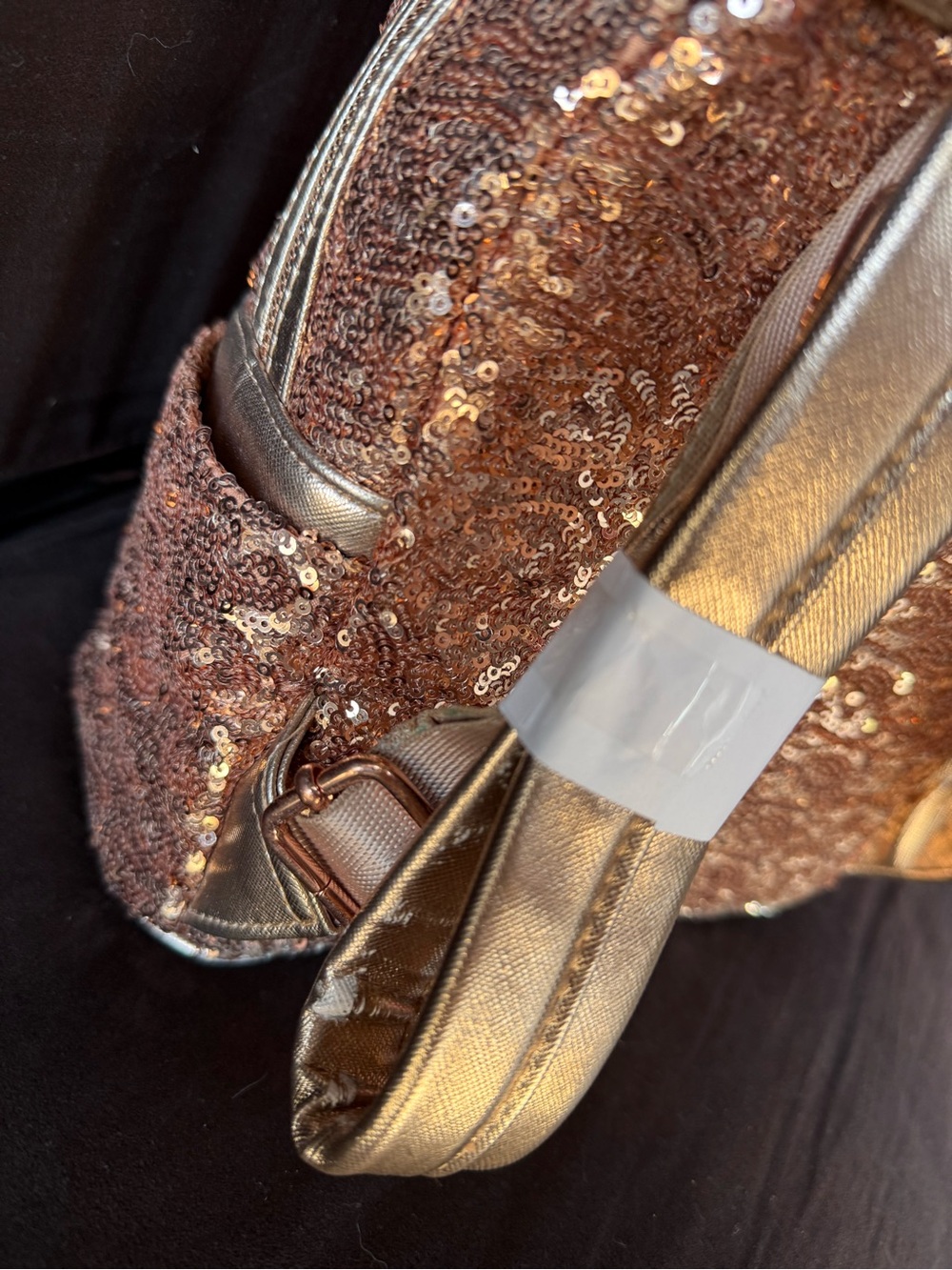 Loungefly Rose Gold Sequin Mini Backpack and Pouch Set - Picture 8 of 16
